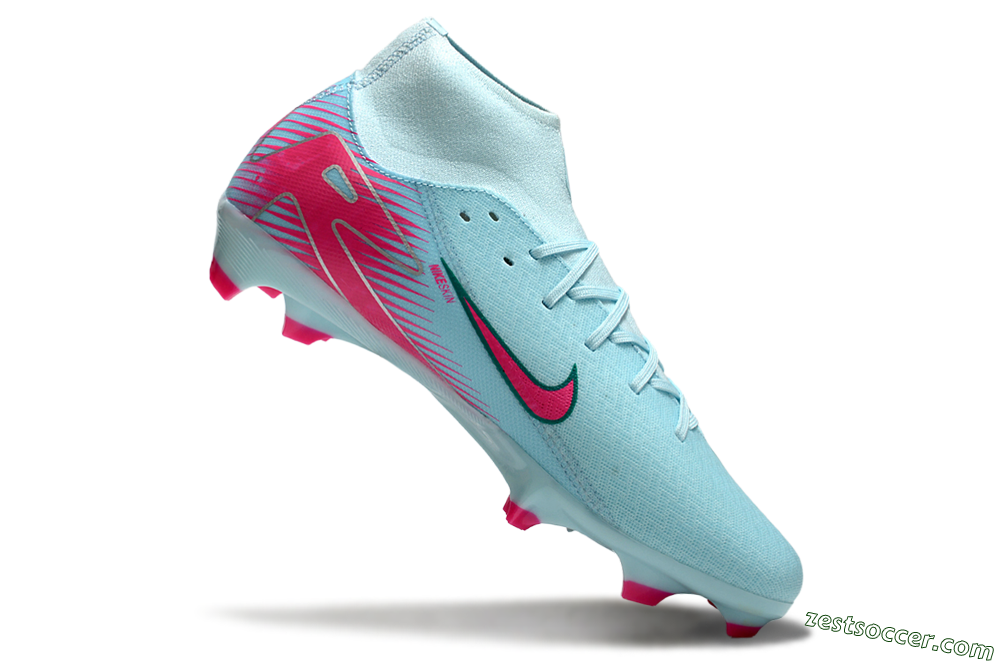 Nike Air Zoom Mercurial Superfly 10 Elite FG High-Tops Soccer Cleats - Jade/Pink/White 4