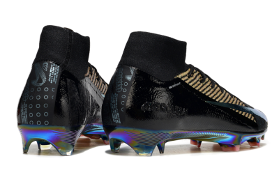 Nike Air Zoom Mercurial Superfly 10 Elite FG High-Tops Soccer Cleats - Black/Gold/White
