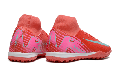 Nike Air Zoom Mercurial Superfly 10 Elite TF High-Tops Soccer Shoes - Red/Jade/Pink