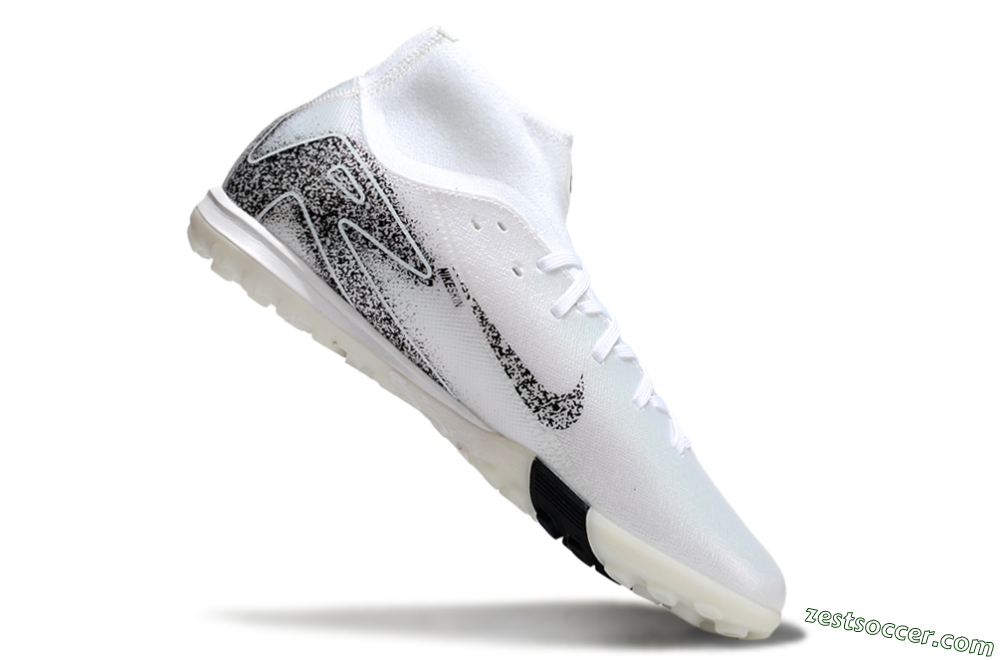 Nike Air Zoom Mercurial Superfly 10 Elite TF High-Tops Soccer Shoes - White/Black/Beige 4