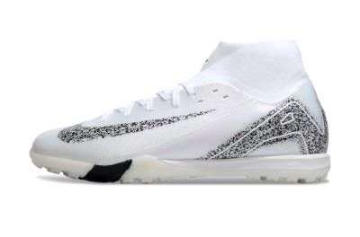 Nike Air Zoom Mercurial Superfly 10 Elite TF High-Tops Soccer Shoes - White/Black/Beige