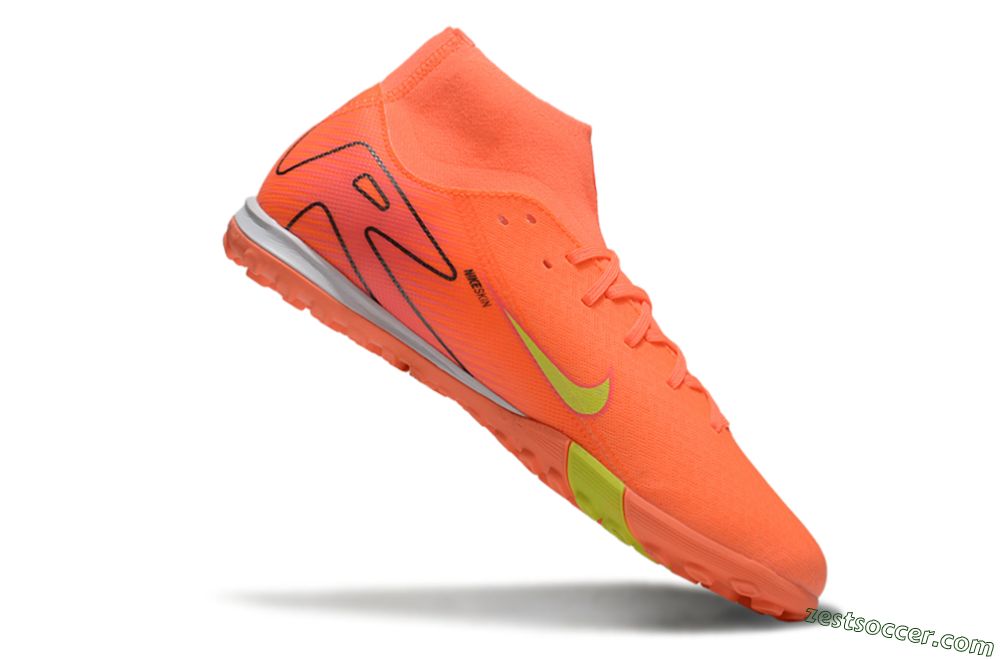 Nike Air Zoom Mercurial Superfly 10 Elite TF High-Tops Soccer Shoes - Red/Yellow/White 4