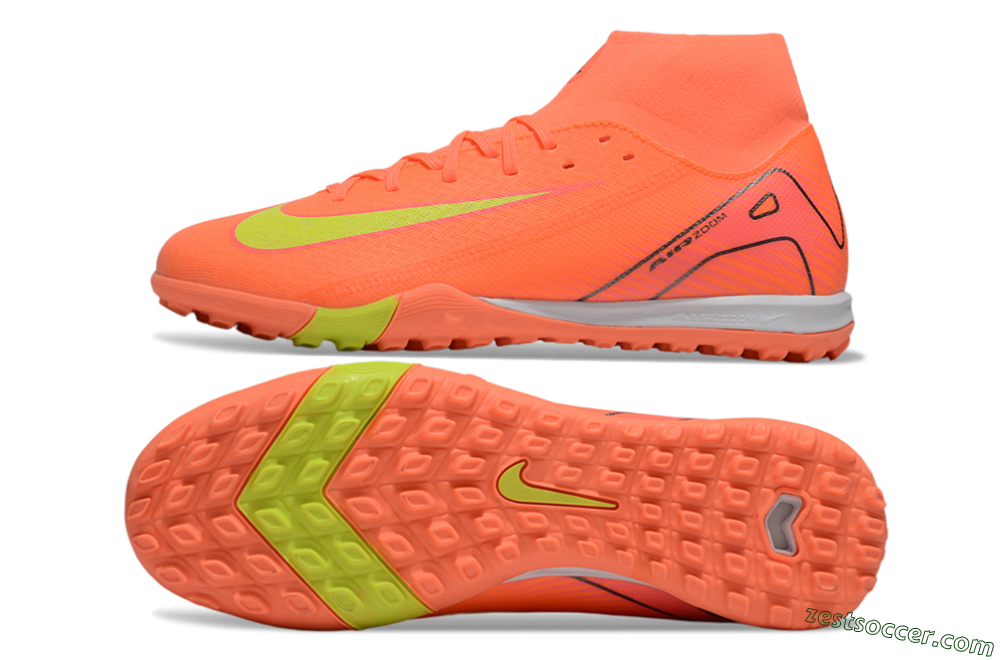 Nike Air Zoom Mercurial Superfly 10 Elite TF High-Tops Soccer Shoes - Red/Yellow/White 1