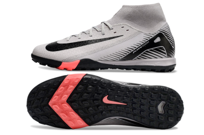 Nike Air Zoom Mercurial Superfly 10 Elite TF High-Tops Soccer Shoes - Grey/Black/Pink