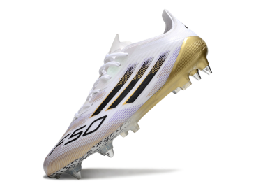 Adidas F50 Elite SG Low-Tops Soccer Cleats - White/Black/Gold