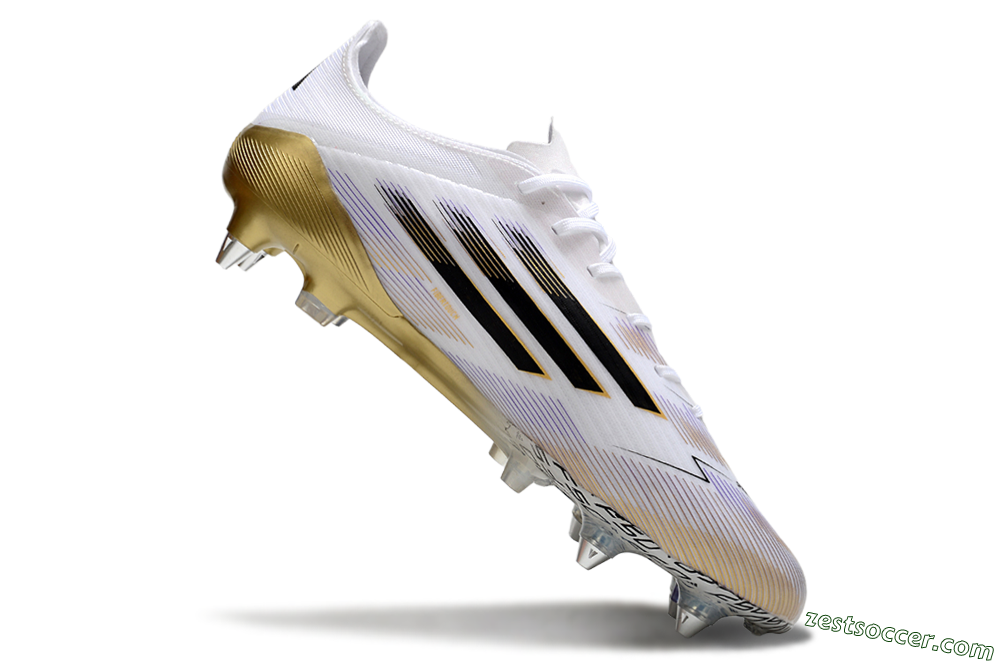 Adidas F50 Elite SG Low-Tops Soccer Cleats - White/Black/Gold 4
