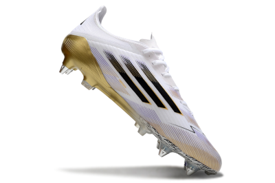 Adidas F50 Elite SG Low-Tops Soccer Cleats - White/Black/Gold
