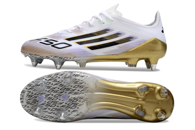 Adidas F50 Elite SG Low-Tops Soccer Cleats - White/Black/Gold