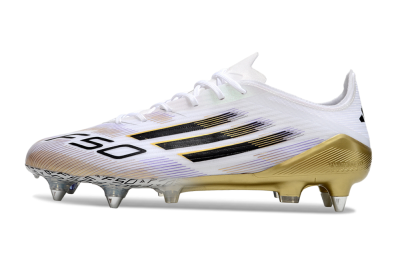 Adidas F50 Elite SG Low-Tops Soccer Cleats - White/Black/Gold