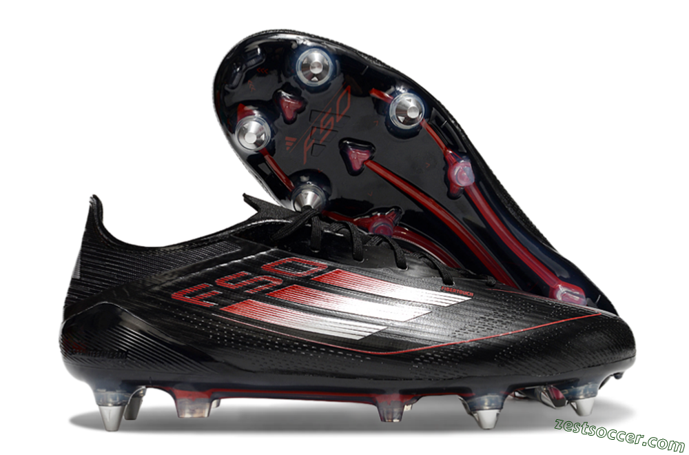 Adidas F50 Elite SG Low-Tops Soccer Cleats - Black/Silver/Red 0