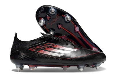 Adidas F50 Elite SG Low-Tops Soccer Cleats - Black/Silver/Red