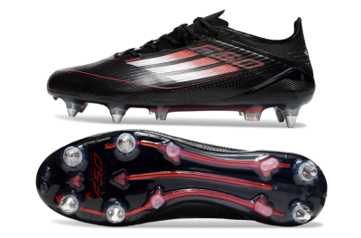 Adidas F50 Elite SG Low-Tops Soccer Cleats - Black/Silver/Red