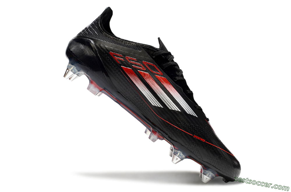 Adidas F50 Elite SG Low-Tops Soccer Cleats - Black/Silver/Red 4