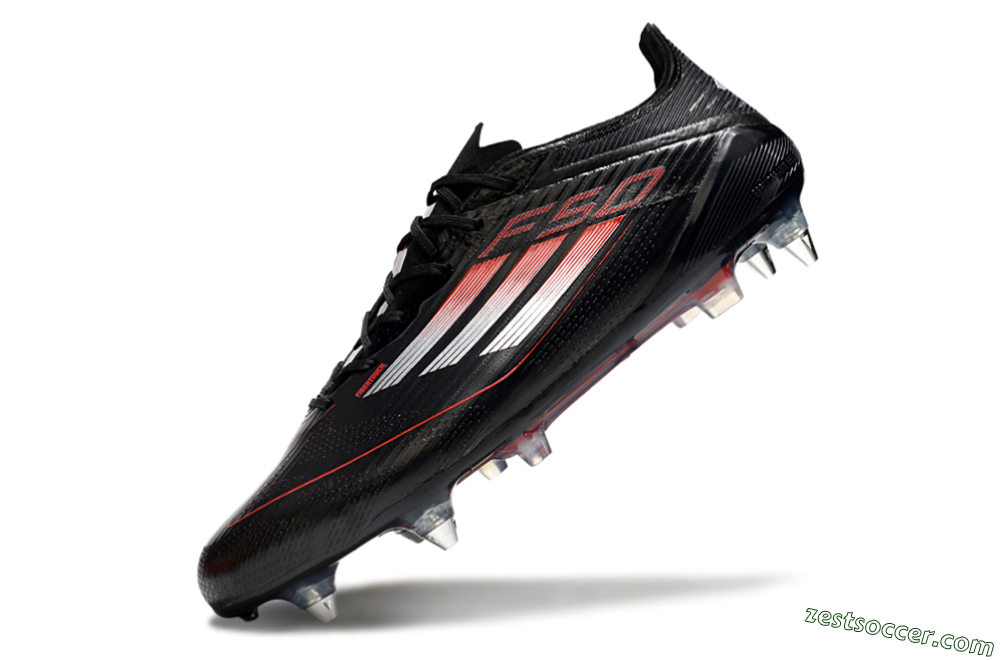 Adidas F50 Elite SG Low-Tops Soccer Cleats - Black/Silver/Red 5