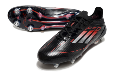 Adidas F50 Elite SG Low-Tops Soccer Cleats - Black/Silver/Red
