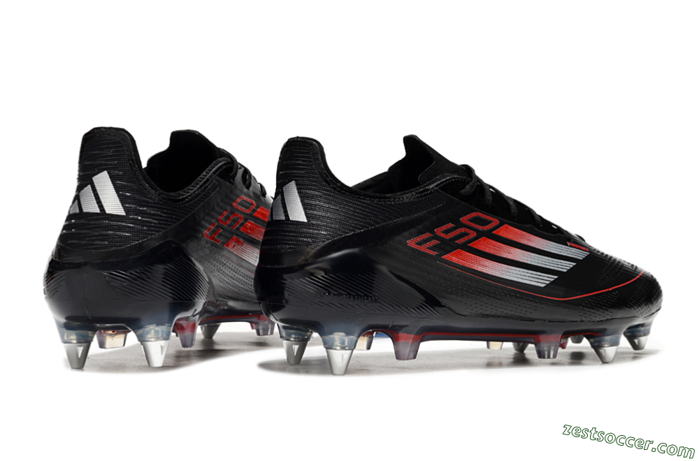 Adidas F50 Elite SG Low-Tops Soccer Cleats - Black/Silver/Red 6