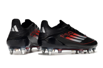 Adidas F50 Elite SG Low-Tops Soccer Cleats - Black/Silver/Red