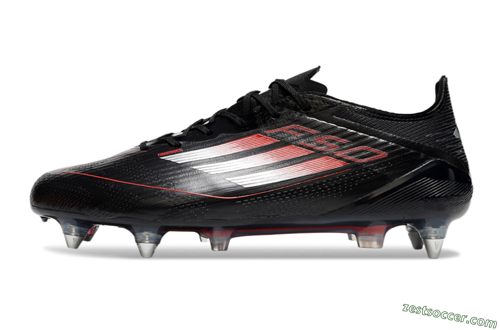 Adidas F50 Elite SG Low-Tops Soccer Cleats - Black/Silver/Red 2