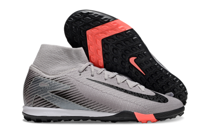 Nike Air Zoom Mercurial Superfly 10 Elite TF High-Tops Soccer Shoes - Grey/Black/Silver