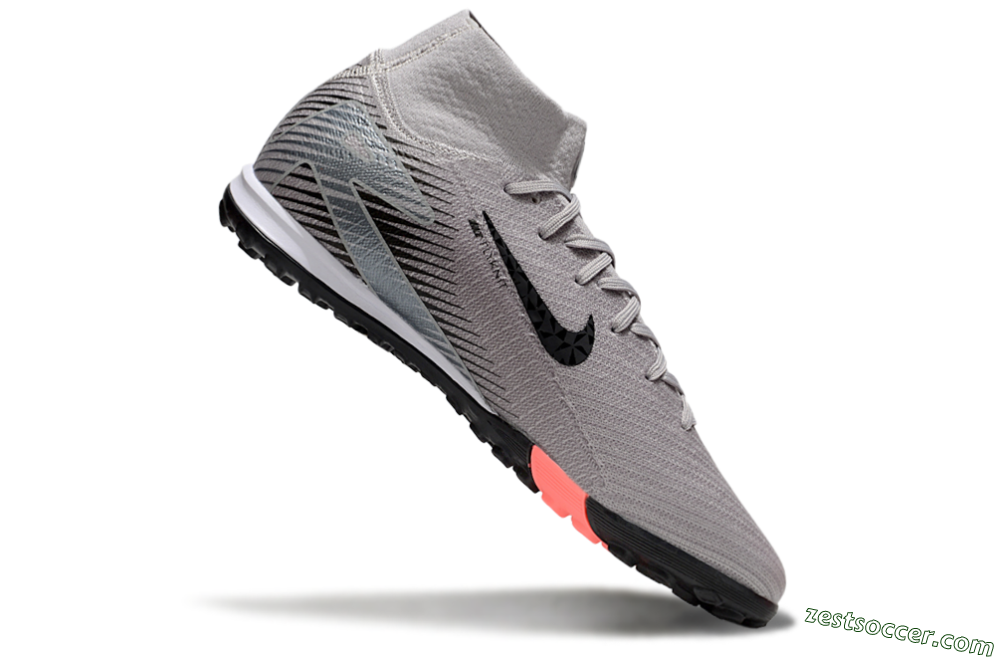 Nike Air Zoom Mercurial Superfly 10 Elite TF High-Tops Soccer Shoes - Grey/Black/Silver 4