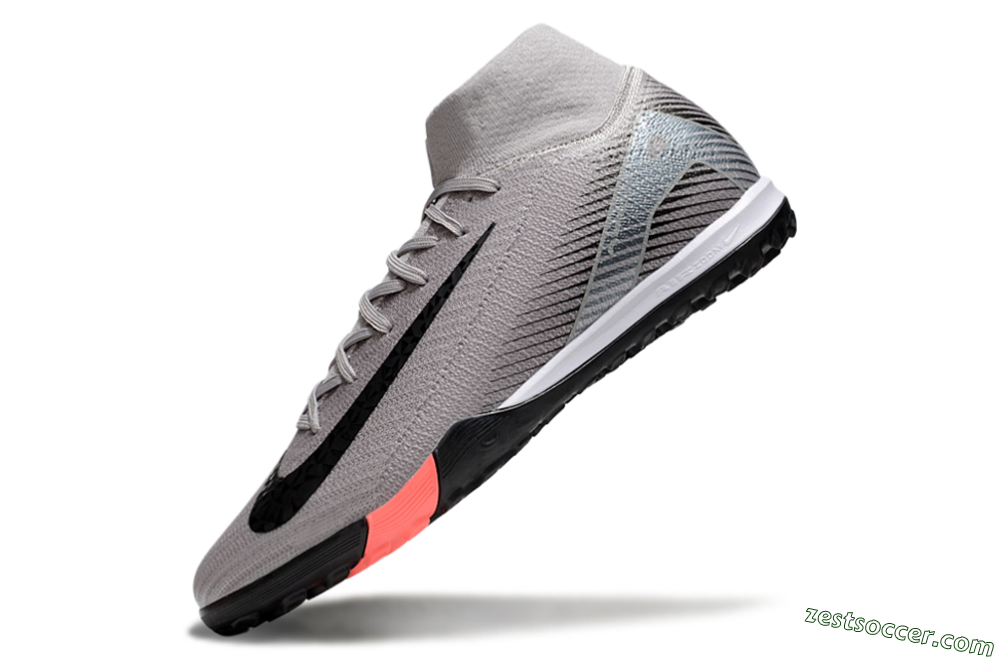 Nike Air Zoom Mercurial Superfly 10 Elite TF High-Tops Soccer Shoes - Grey/Black/Silver 5