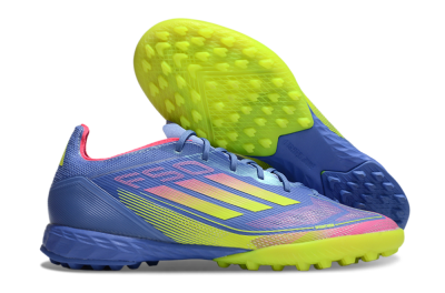 Adidas F50 Pro TF Low-Tops Soccer Shoes - Blue/Yellow/Pink