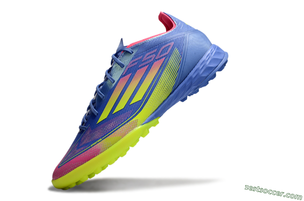 Adidas F50 Pro TF Low-Tops Soccer Shoes - Blue/Yellow/Pink 5