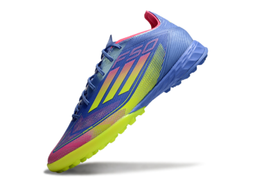 Adidas F50 Pro TF Low-Tops Soccer Shoes - Blue/Yellow/Pink
