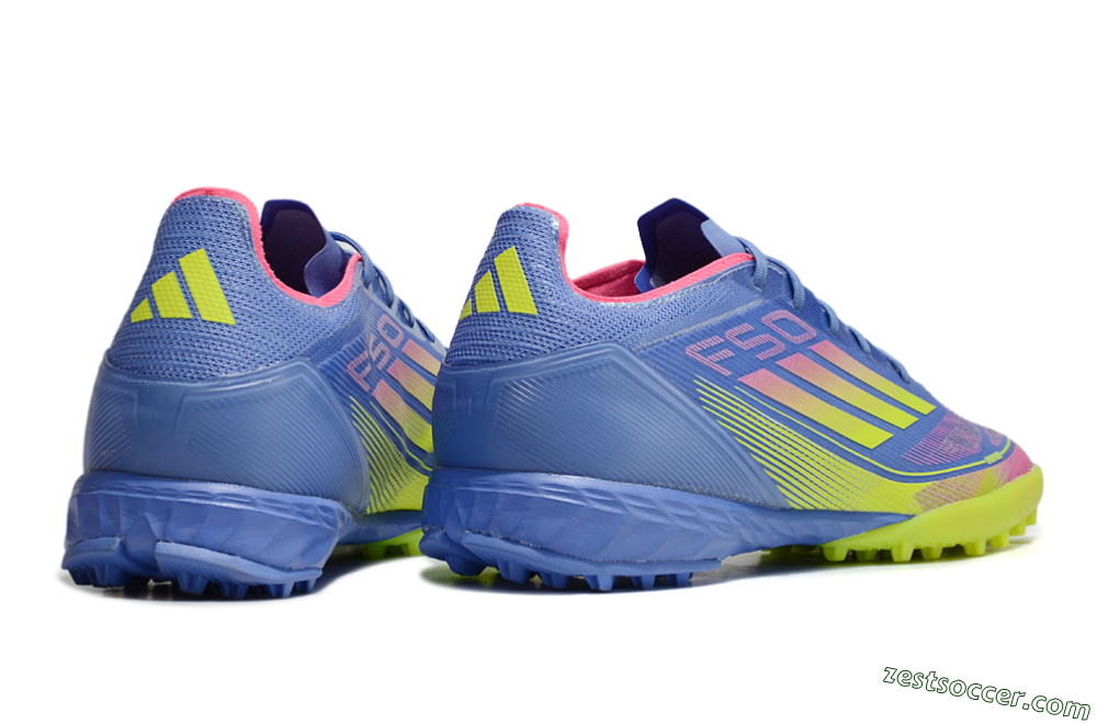 Adidas F50 Pro TF Low-Tops Soccer Shoes - Blue/Yellow/Pink 6