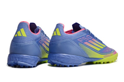Adidas F50 Pro TF Low-Tops Soccer Shoes - Blue/Yellow/Pink