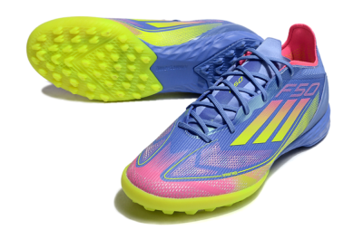 Adidas F50 Pro TF Low-Tops Soccer Shoes - Blue/Yellow/Pink