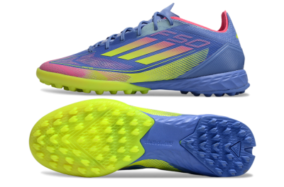 Adidas F50 Pro TF Low-Tops Soccer Shoes - Blue/Yellow/Pink