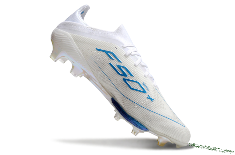 Adidas F50+ Elite Lightstrike Pro FG Low-Tops Soccer Cleats - Beige/White/Blue 4