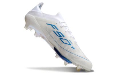 Adidas F50+ Elite Lightstrike Pro FG Low-Tops Soccer Cleats - Beige/White/Blue