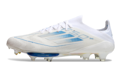 Adidas F50+ Elite Lightstrike Pro FG Low-Tops Soccer Cleats - Beige/White/Blue
