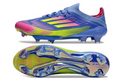 Adidas F50+ Elite Lightstrike Pro FG Low-Tops Soccer Cleats - Blue/Yellow/Pink