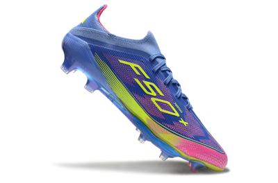 Adidas F50+ Elite Lightstrike Pro FG Low-Tops Soccer Cleats - Blue/Yellow/Pink