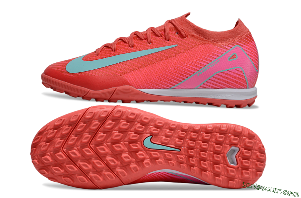 Nike Air Zoom Mercurial Vapor 16 Elite TF Low-Tops Soccer Shoes - Red/Jade/Pink 1