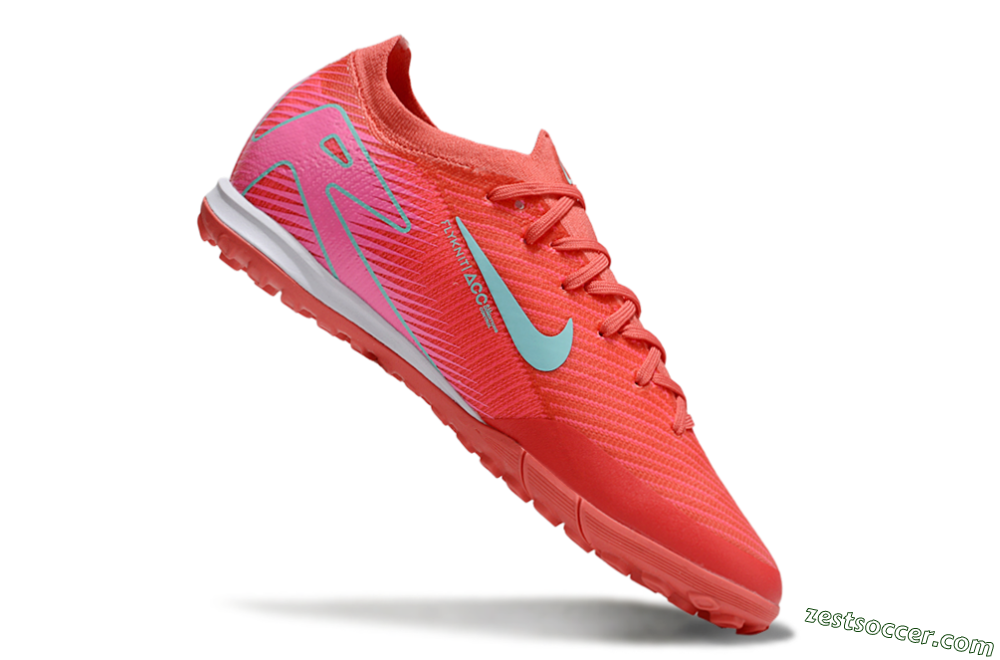 Nike Air Zoom Mercurial Vapor 16 Elite TF Low-Tops Soccer Shoes - Red/Jade/Pink 4