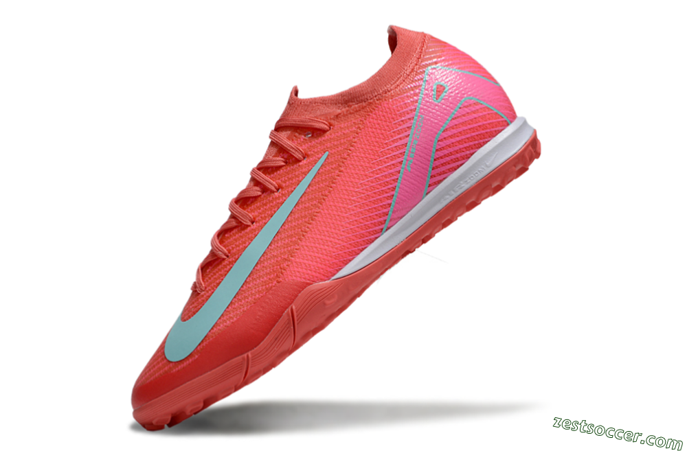 Nike Air Zoom Mercurial Vapor 16 Elite TF Low-Tops Soccer Shoes - Red/Jade/Pink 5
