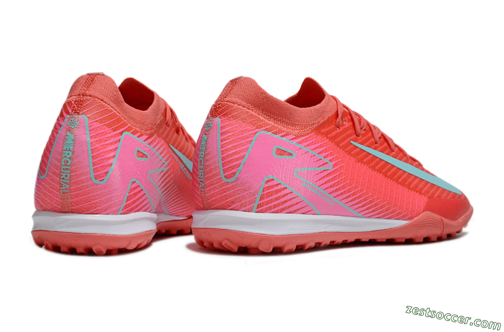 Nike Air Zoom Mercurial Vapor 16 Elite TF Low-Tops Soccer Shoes - Red/Jade/Pink 6
