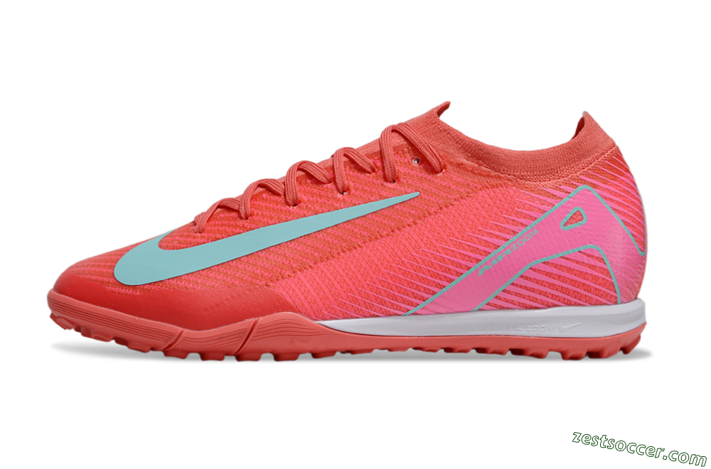 Nike Air Zoom Mercurial Vapor 16 Elite TF Low-Tops Soccer Shoes - Red/Jade/Pink 2