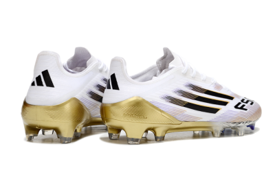 Adidas F50 Elite FG Low-Tops Soccer Cleats - White/Black/Gold