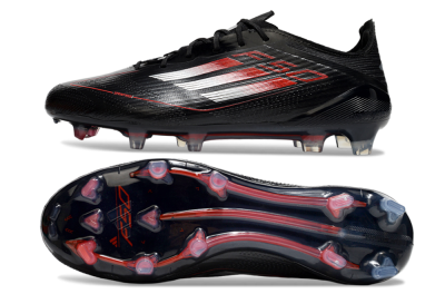 Adidas F50 Elite FG Low-Tops Soccer Cleats - Black/Silver/Red