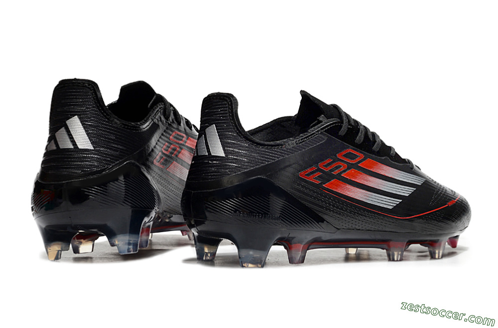 Adidas F50 Elite FG Low-Tops Soccer Cleats - Black/Silver/Red 6