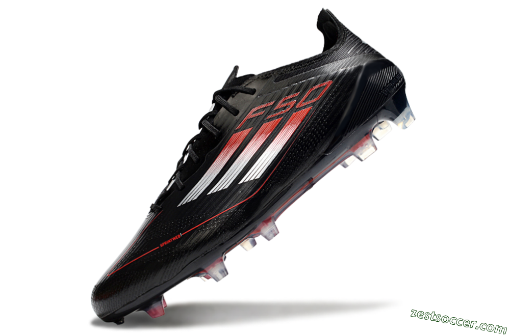 Adidas F50 Elite FG Low-Tops Soccer Cleats - Black/Silver/Red 5