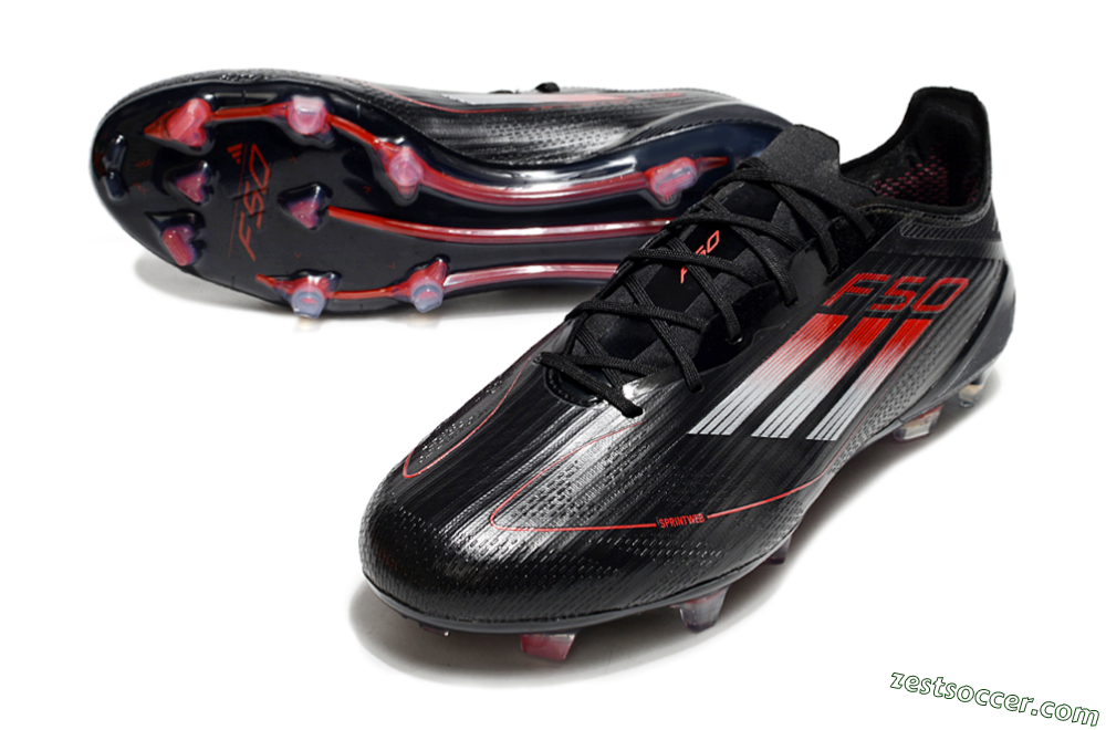 Adidas F50 Elite FG Low-Tops Soccer Cleats - Black/Silver/Red 3