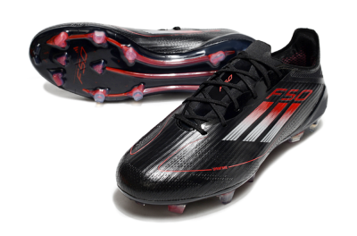 Adidas F50 Elite FG Low-Tops Soccer Cleats - Black/Silver/Red