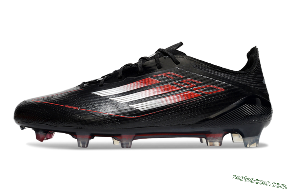 Adidas F50 Elite FG Low-Tops Soccer Cleats - Black/Silver/Red 2