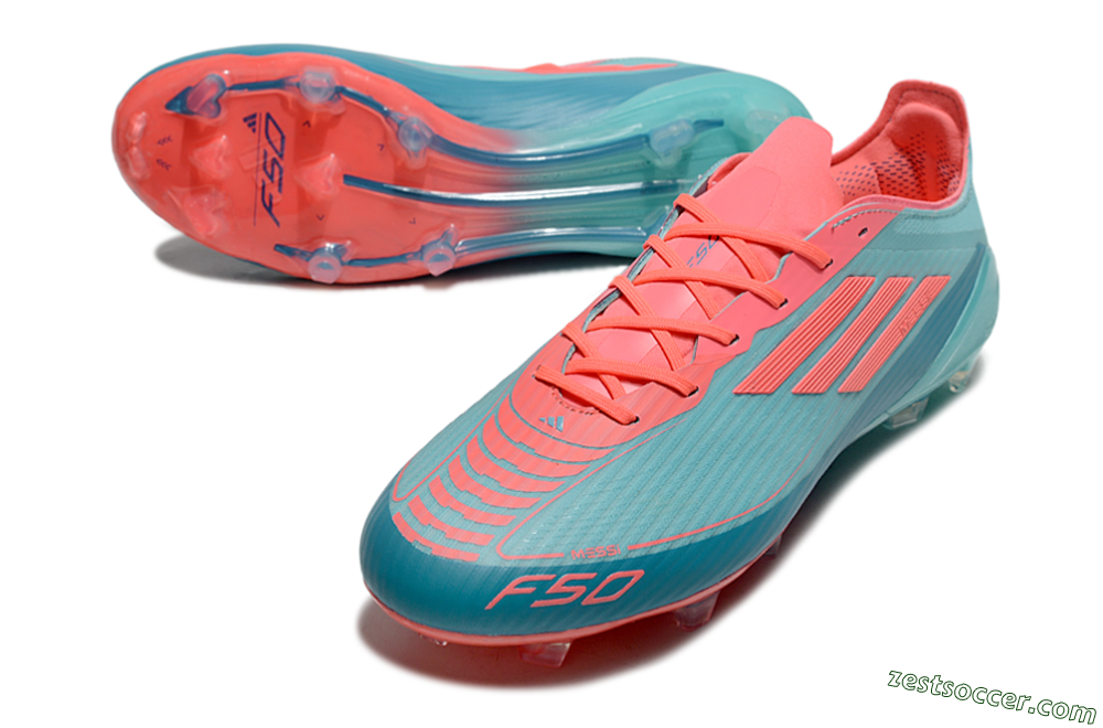 Adidas F50 Elite FG Low-Tops Soccer Cleats - Jade/Red/Blue 3